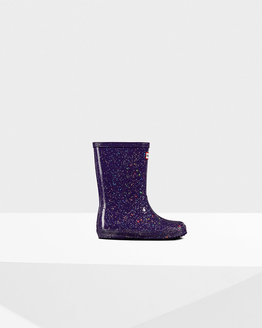 Botas de Lluvia Hunter Niños - Original First Giant Glitter - Azules Morados - GDTYIEP-70